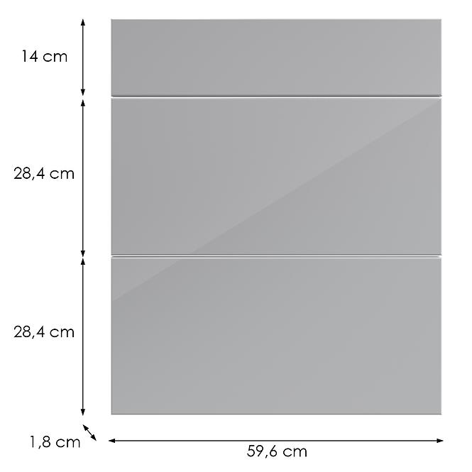 Kuchynská predná časť D60s3 L9 K268 Sivá Hg Griii