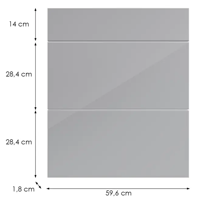 Kuchynská predná časť D60s3 L9 K268 Sivá Hg Griii,2