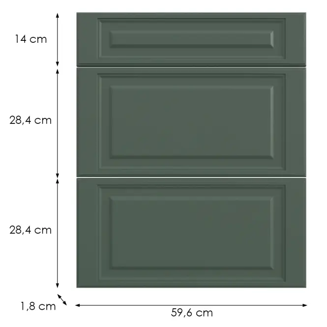 Kuchynská predná časť D60s3  V6 K274 Zelený labrador Gri,2