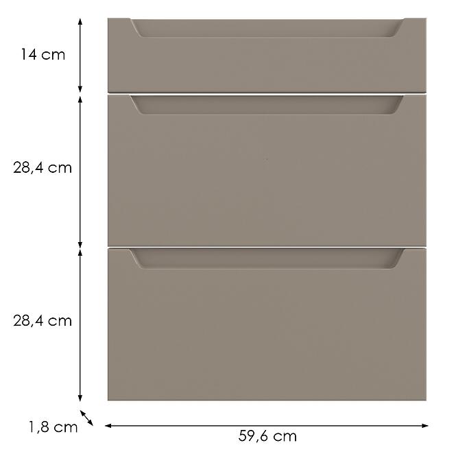 Kuchynská predná časť D60s3  Q2 K204 Capuccino Matná Gri,2