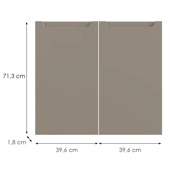 Kuchynská predná časť D80 Q2 K204 Capuccino Matná Gri,2