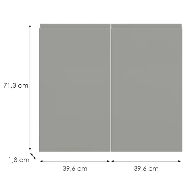 Kuchynská predná časť D80  T8 K261 Sivá Matná Grii,2