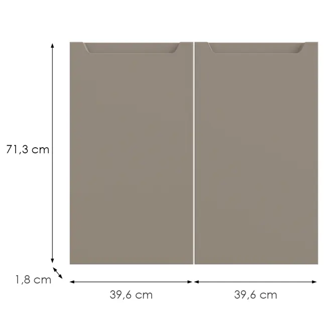 Kuchynská predná časť D80z Q2 K204 Capuccino Matná Gri,2