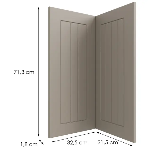 Kuchynská predná časť D90n H5 K257 Kašmír Matná Grii,2
