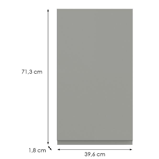 Kuchynská predná časť G40(72) P T8 K261 Sivá Matná Grii