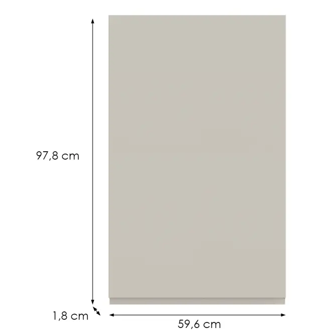 Kuchynská predná časť G60(100) L T8 K943 Kašmír Gri,2