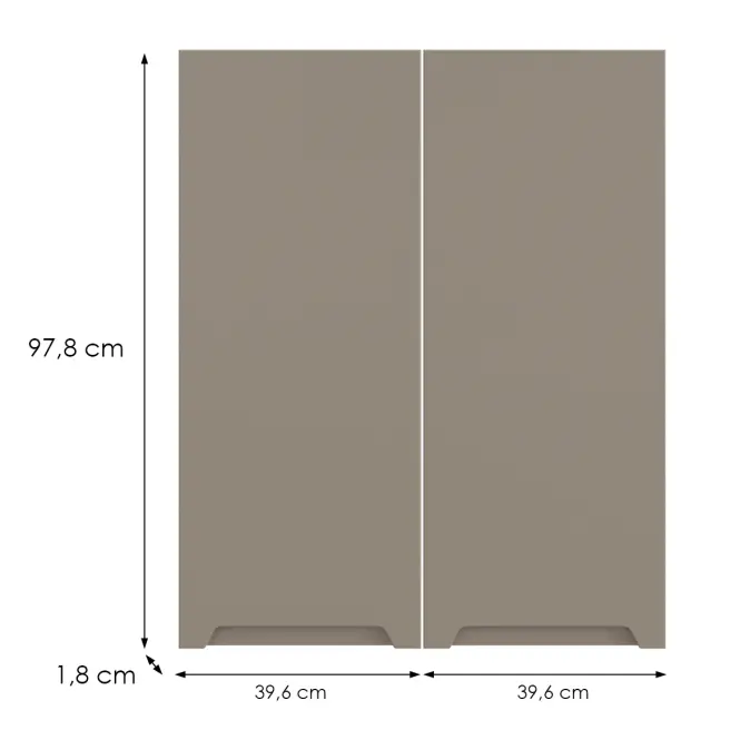 Kuchynská predná časť G80(100) Q2 K204 Capuccino Matná Gri,2