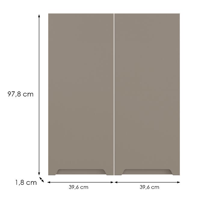 Kuchynská predná časť G80(100) Q2 K204 Capuccino Matná Gri,2