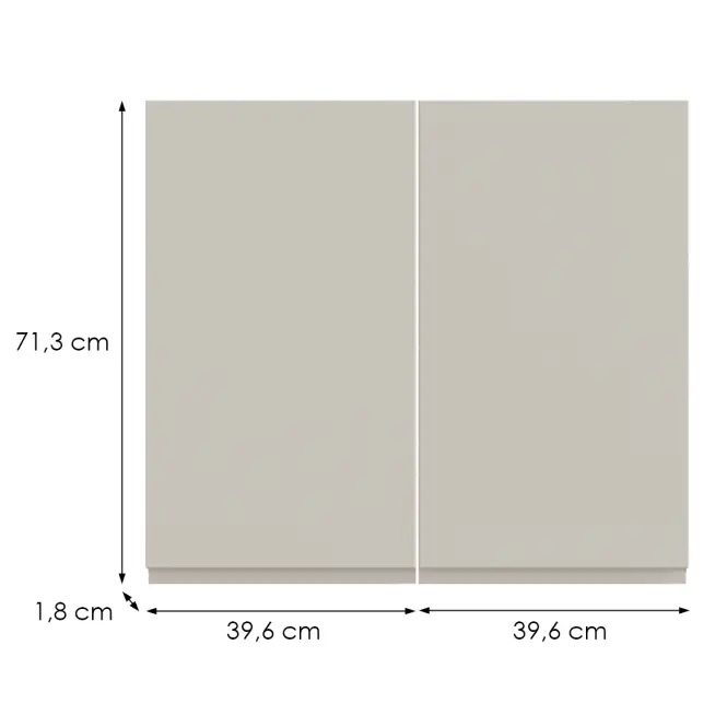 Kuchynská predná časť G80(72)  T8 K943 Kašmír Gri,2