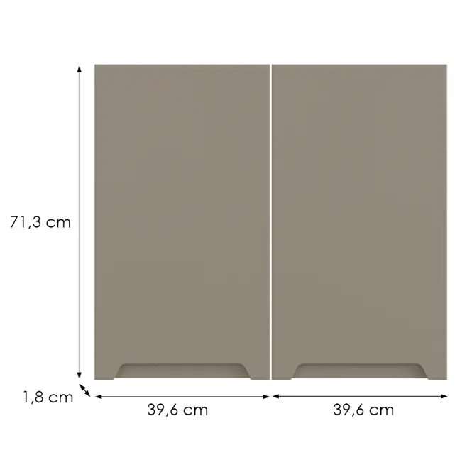 Kuchynská predná časť G80(72) Q2 K204 Capuccino Matná Gri,2