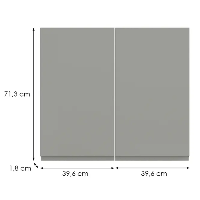Kuchynská predná časť G80(72)  T8 K261 Sivá Matná Grii,2