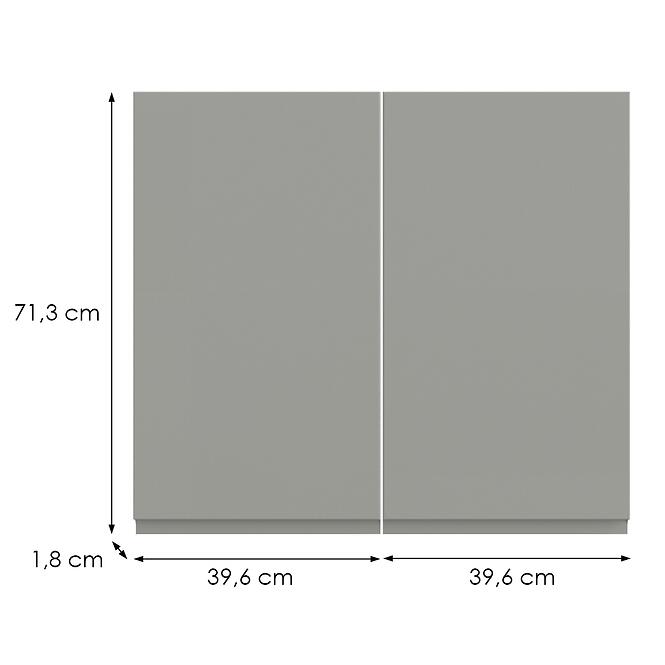 Kuchynská predná časť G80(72)  T8 K261 Sivá Matná Grii,2
