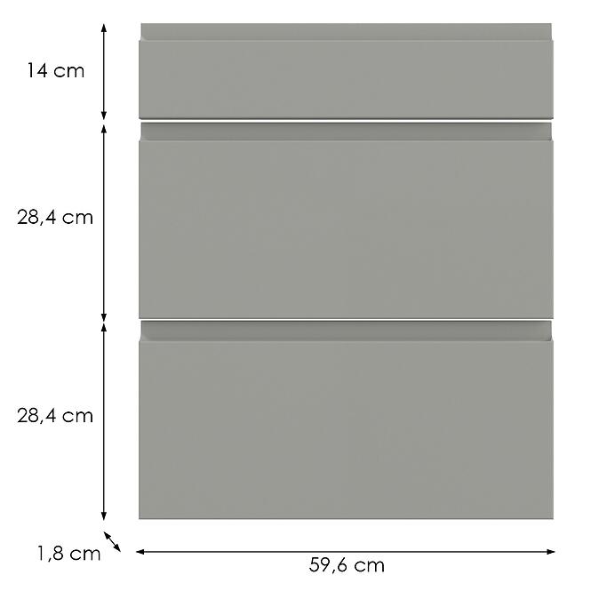 Kuchynská predná časť D60s3  T8 K261 Sivá Matná Grii