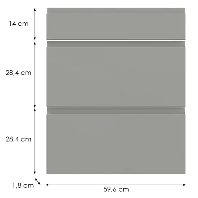 Kuchynská predná časť D60s3  T8 K261 Sivá Matná Grii,2