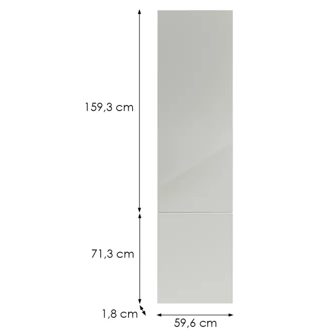 Kuchynská predná časť D60t(L/P) L9 K900 Bianco Hg Griii,2