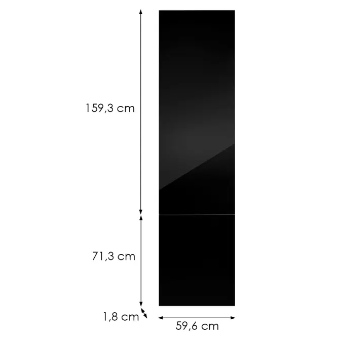 Kuchynská predná časť D60t(L/P) L9 K165 Čierna Hg Griii,2