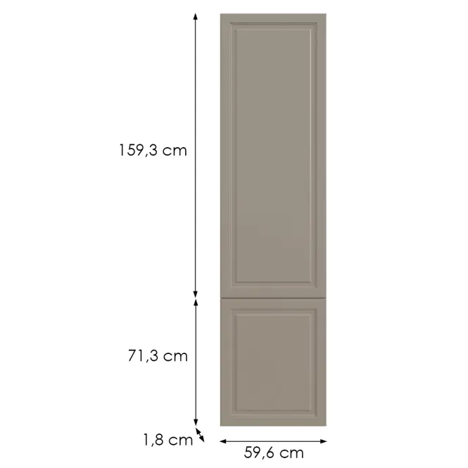 Kuchynská predná časť D60t (L/P) V6 K257 Kašmír Matná Grii,2