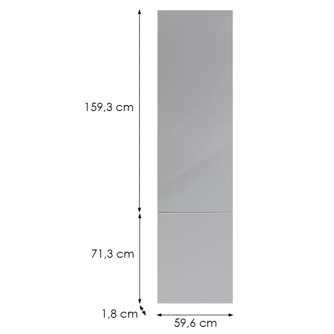 Kuchynská predná časť D60t(L/P) L9 K268 Sivá Hg Griii,2
