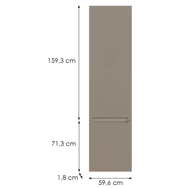 Kuchynská predná časť D60t  L Q2 K204 Capuccino Matná Gri,2