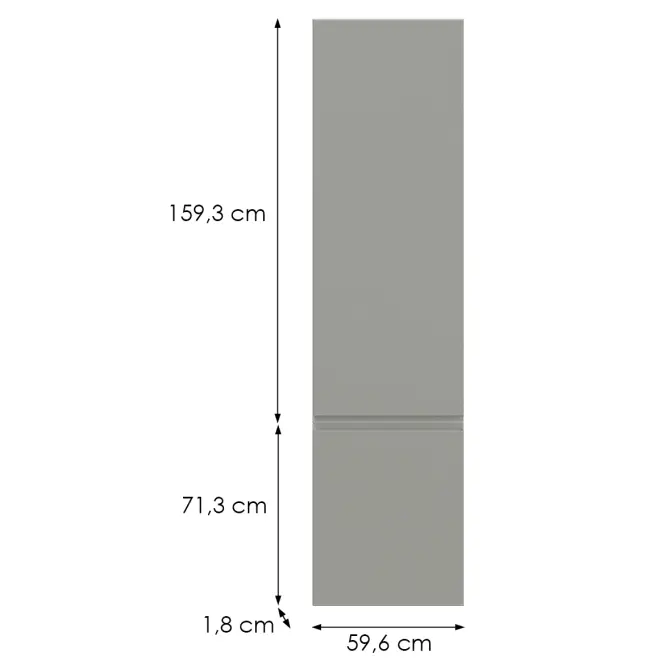Kuchynská predná časť D60t L T8 K261 Sivá Matná Grii,2