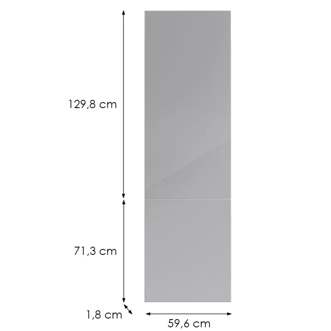 Kuchynská predná časť D60zl(L/P) L9 K268 Sivá Hg Griii,2