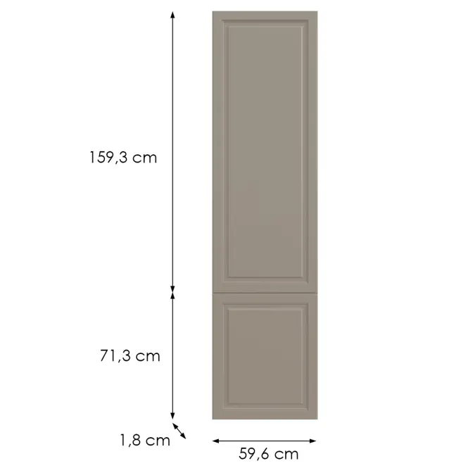 Kuchynská predná časť D60zln(L/P)  V6 K257 Kašmír Matná Grii,2