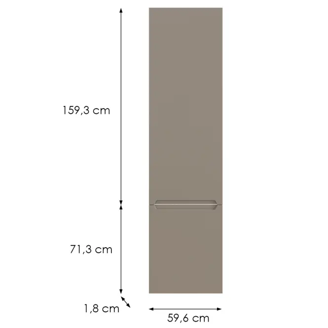 Kuchynská predná časť D60zln L Q2 K204 Capuccino Matná Gri,2