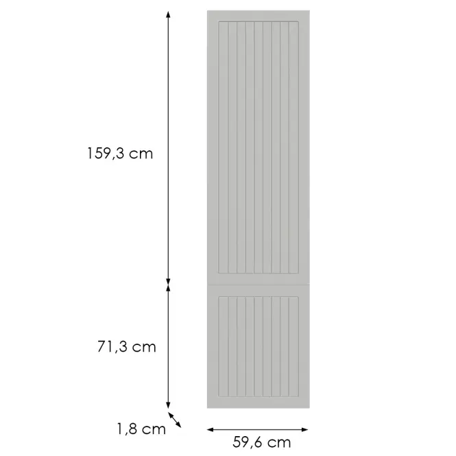Kuchynská predná časť D60zln(L/P) H5 K252 Biely Gr I,2