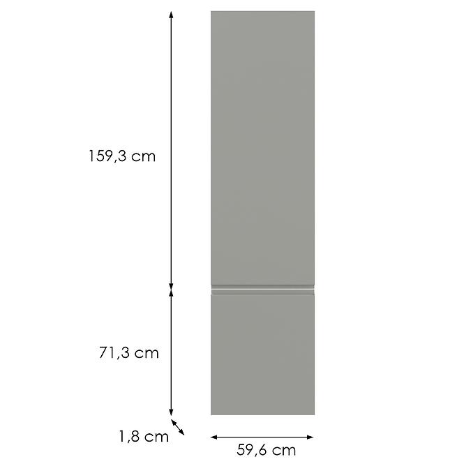 Kuchynská predná časť D60zln L T8 K261 Sivá Matná Grii