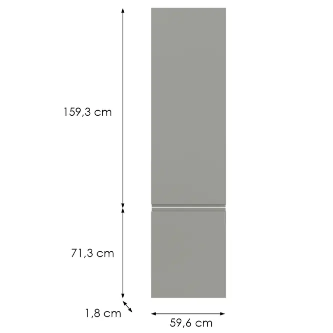 Kuchynská predná časť D60zln L T8 K261 Sivá Matná Grii,2