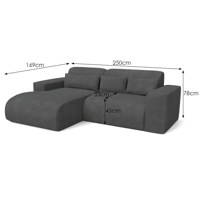 Rohová sedacia súprava Lumo Mini L Artico Anthracite,4