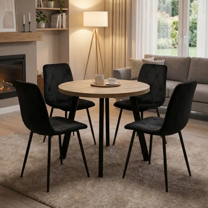 Stôl St-82 80+50cm Wotan/Čierna,6