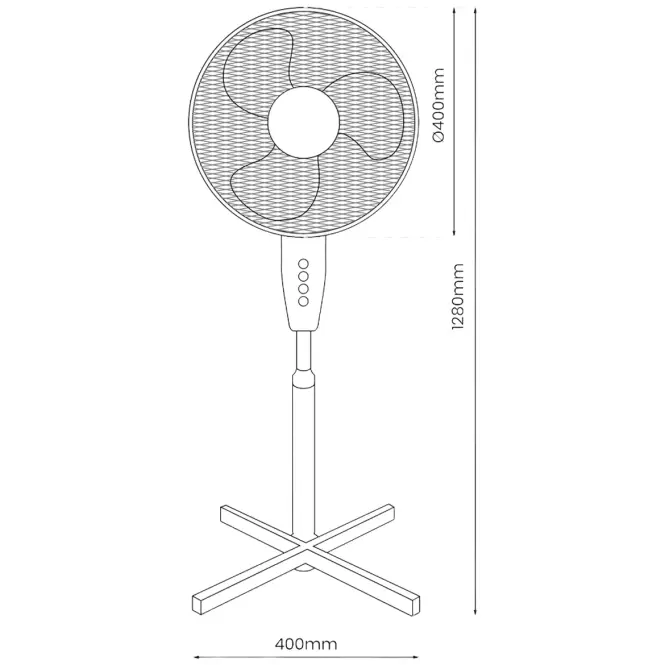 Ventilátor podlahový biely 16”,2