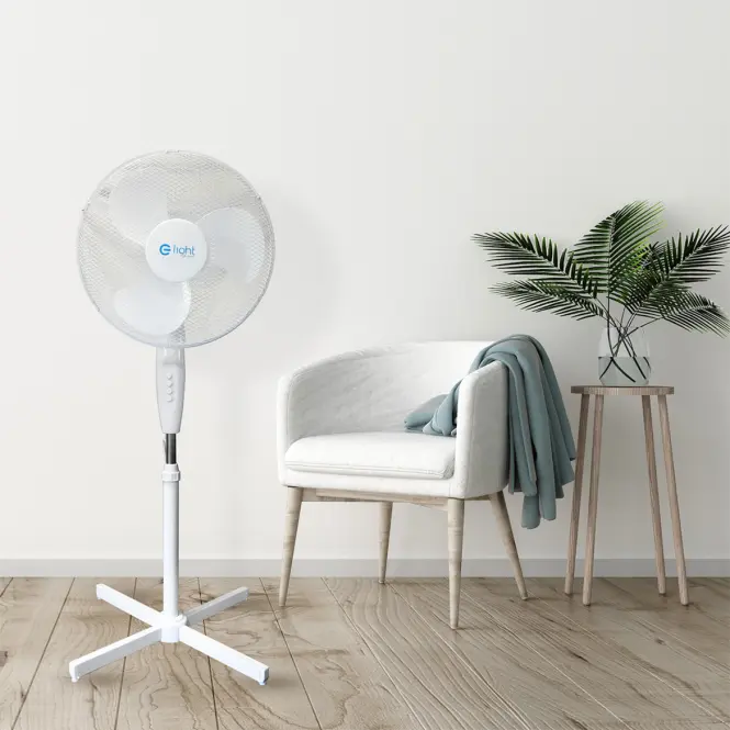 Ventilátor podlahový biely 16”