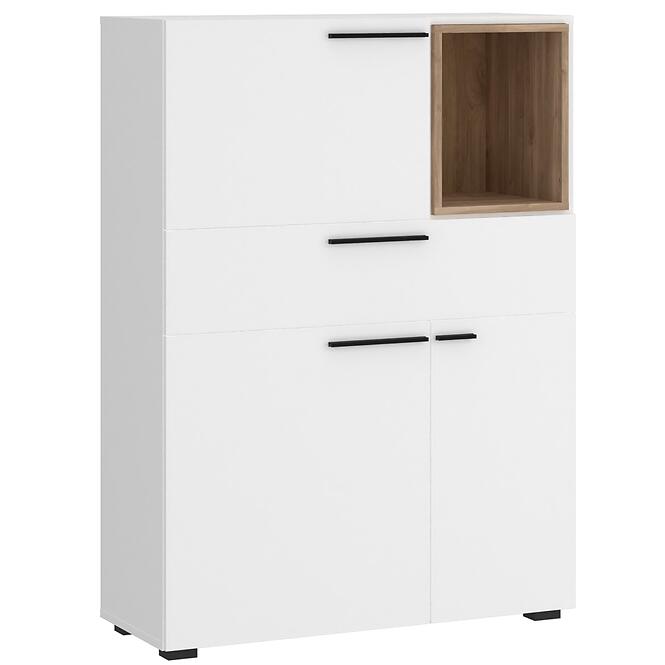 Komoda Marlow MRLK01 3D1S biela alpská/dub honey castello