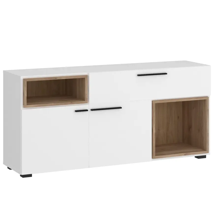 Komoda Marlow MRLK04 2D1S biela alpská/dub honey castello
