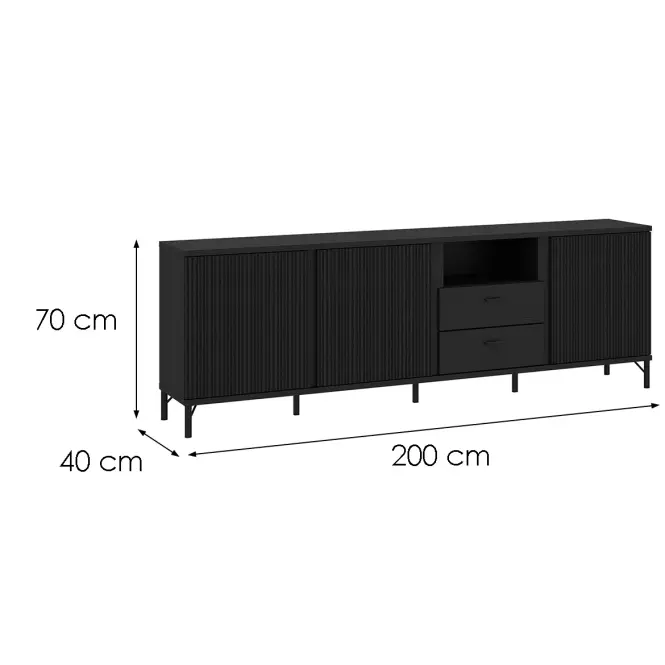 TV stolík Lusaka LUSF02 U201/U201 3D2S grafit,2