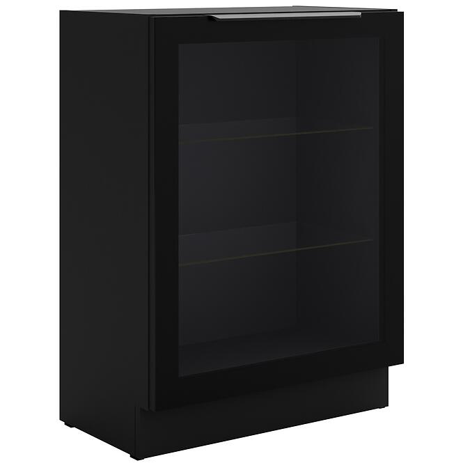 Kuchynská skrinka - vitrína čierna/čierna 60DW 1F BB