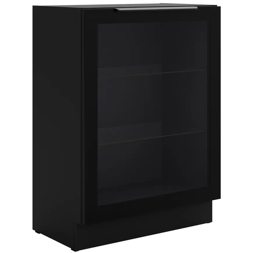 Kuchynská skrinka - vitrína čierna/čierna 60DW 1F BB
