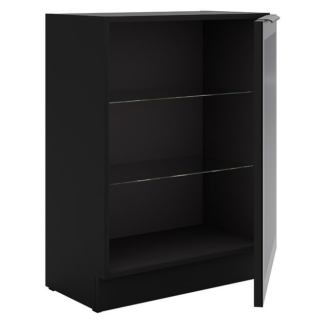 Kuchynská skrinka - vitrína čierna/čierna 60DW 1F BB,3