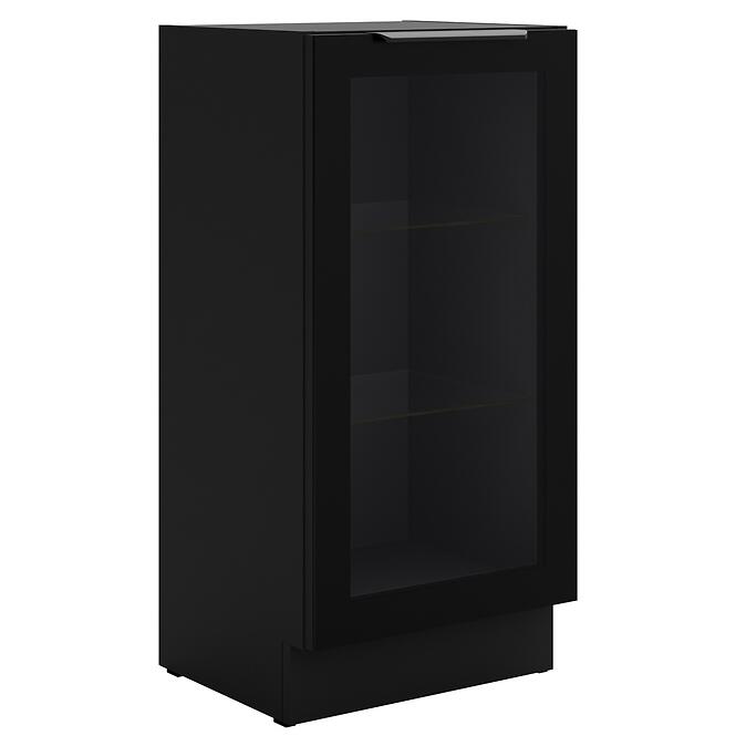 Kuchynská skrinka - vitrína čierna/čierna 40DW 1F BB
