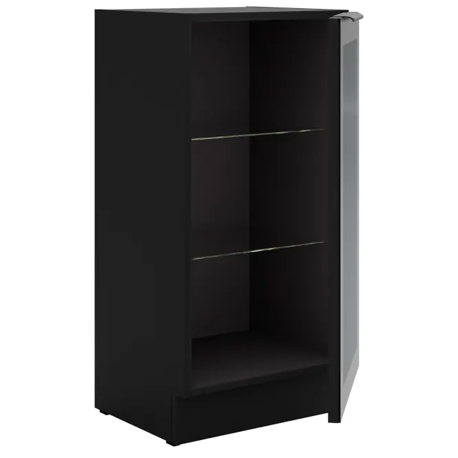 Kuchynská skrinka - vitrína čierna/čierna 40DW 1F BB,3