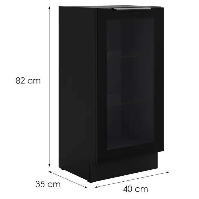 Vitrína Čierna/Čierna 40dw 1f Bb,2