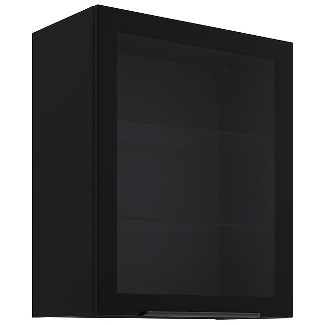 Kuchynská skrinka - vitrína čierna/čierna 60GS-72 1F