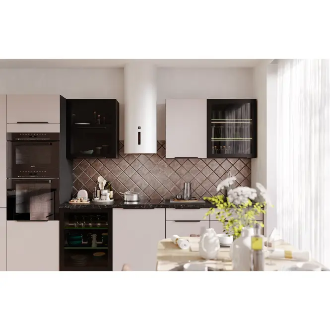 Kuchynská skrinka - vitrína čierna/čierna 60GS-72 1F,6