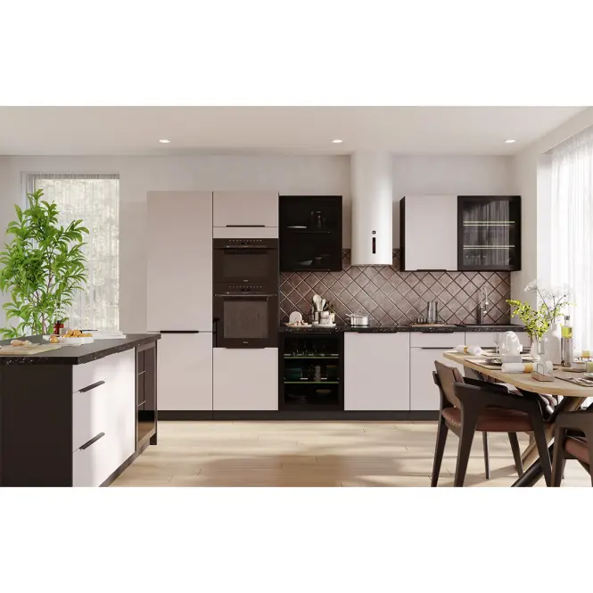 Kuchynská skrinka - vitrína čierna/čierna 60GUS-36 1F,5