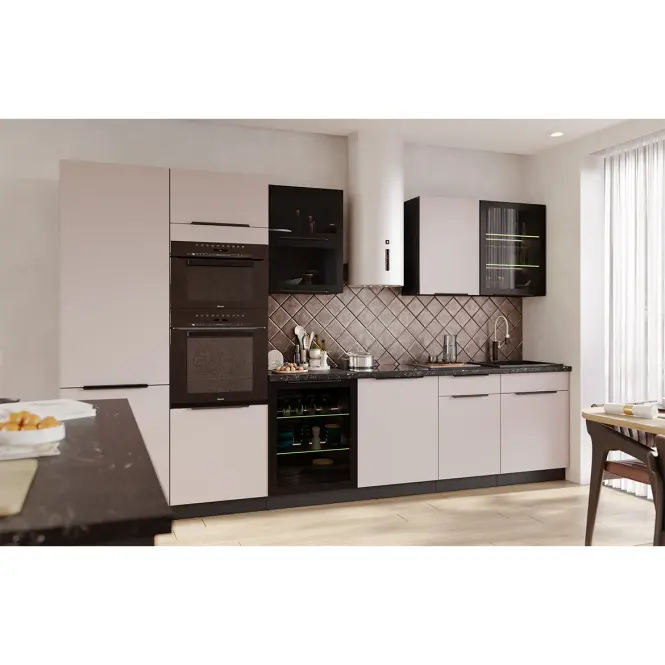 Kuchynská skrinka - vitrína čierna/čierna 60GUS-36 1F,6