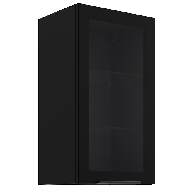 Kuchynská skrinka - vitrína čierna/čierna 40GS-72 1F