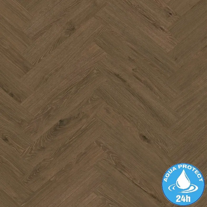 Laminátová podlaha vodeodolná Dub Dark Montanara 8mm AC5 Herringbone K849