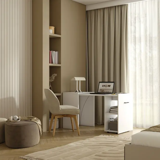 Písací stôl Smart Biely,5